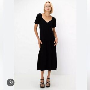 NWOT ASOS Design Black Tiered Midi Dress in XSP